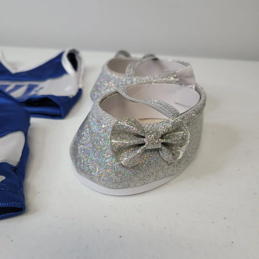 Build A Bear BAB GWL Great Wolf Lodge Cheerleader Outfit Blue Silver with Shoes‎